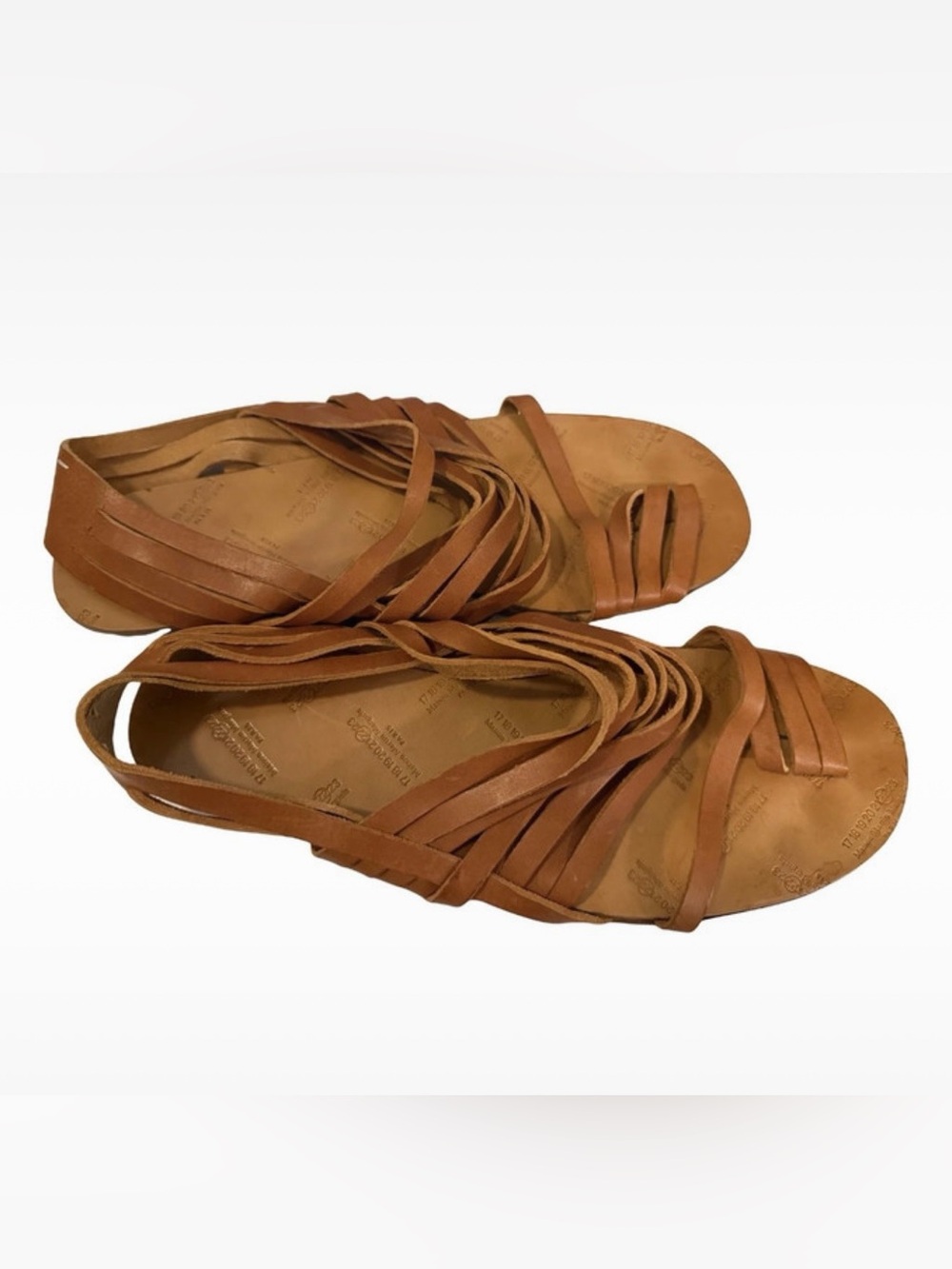 Maison Martin Margiela Women's Brown Strappy Leather Sandals